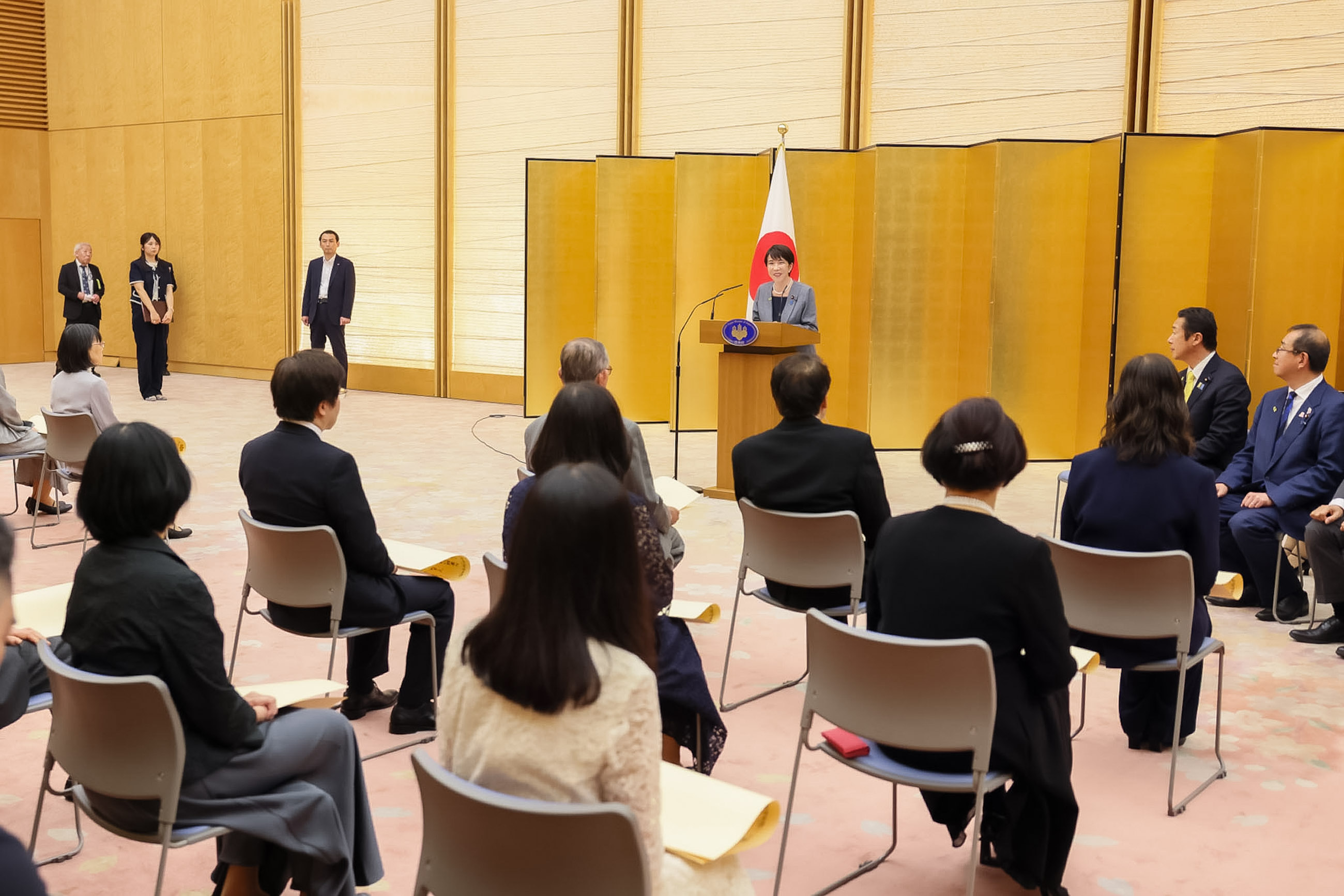 Prime Minister Takaichi delivering an address (1)