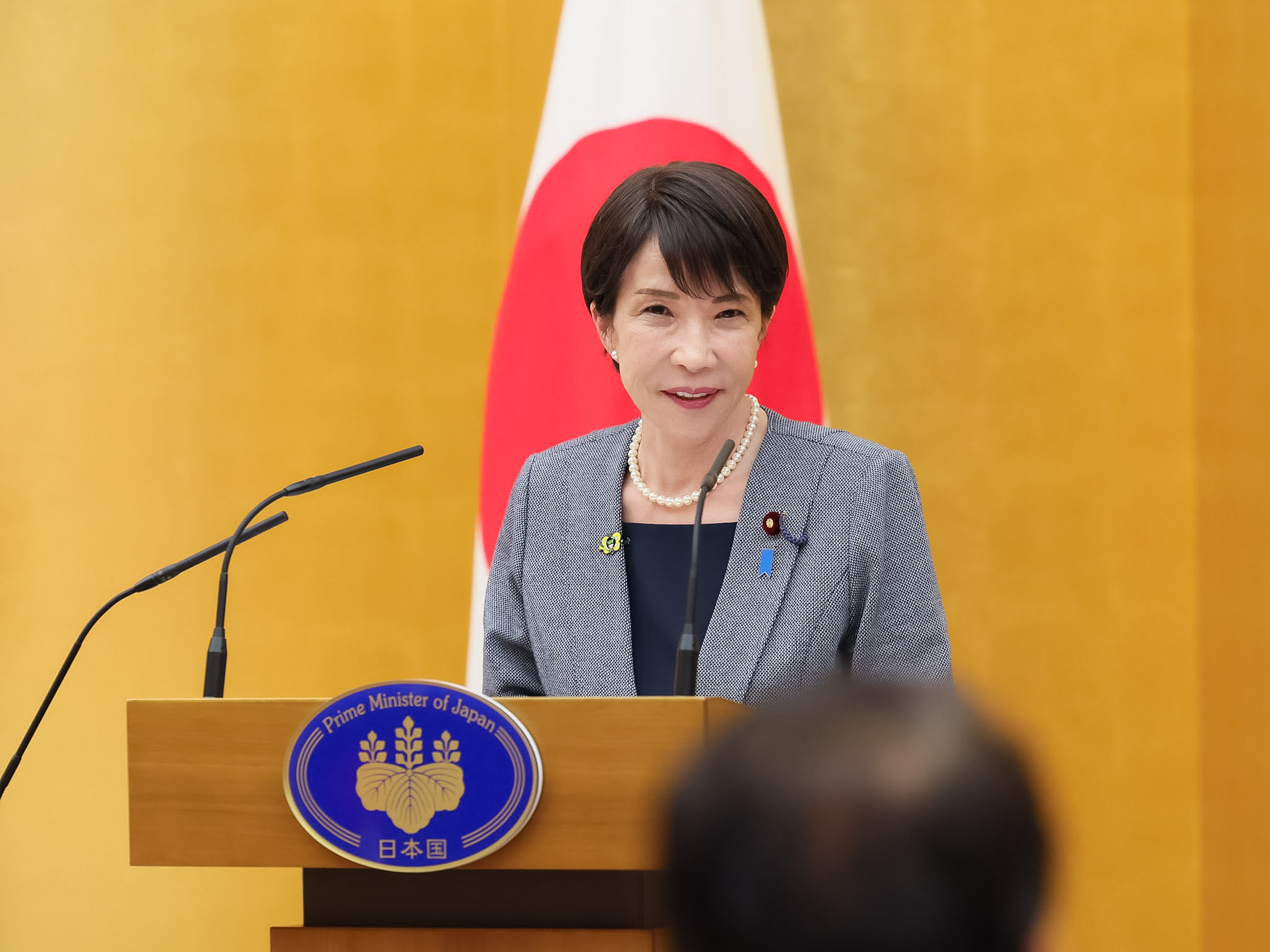Prime Minister Takaichi delivering an address (3)