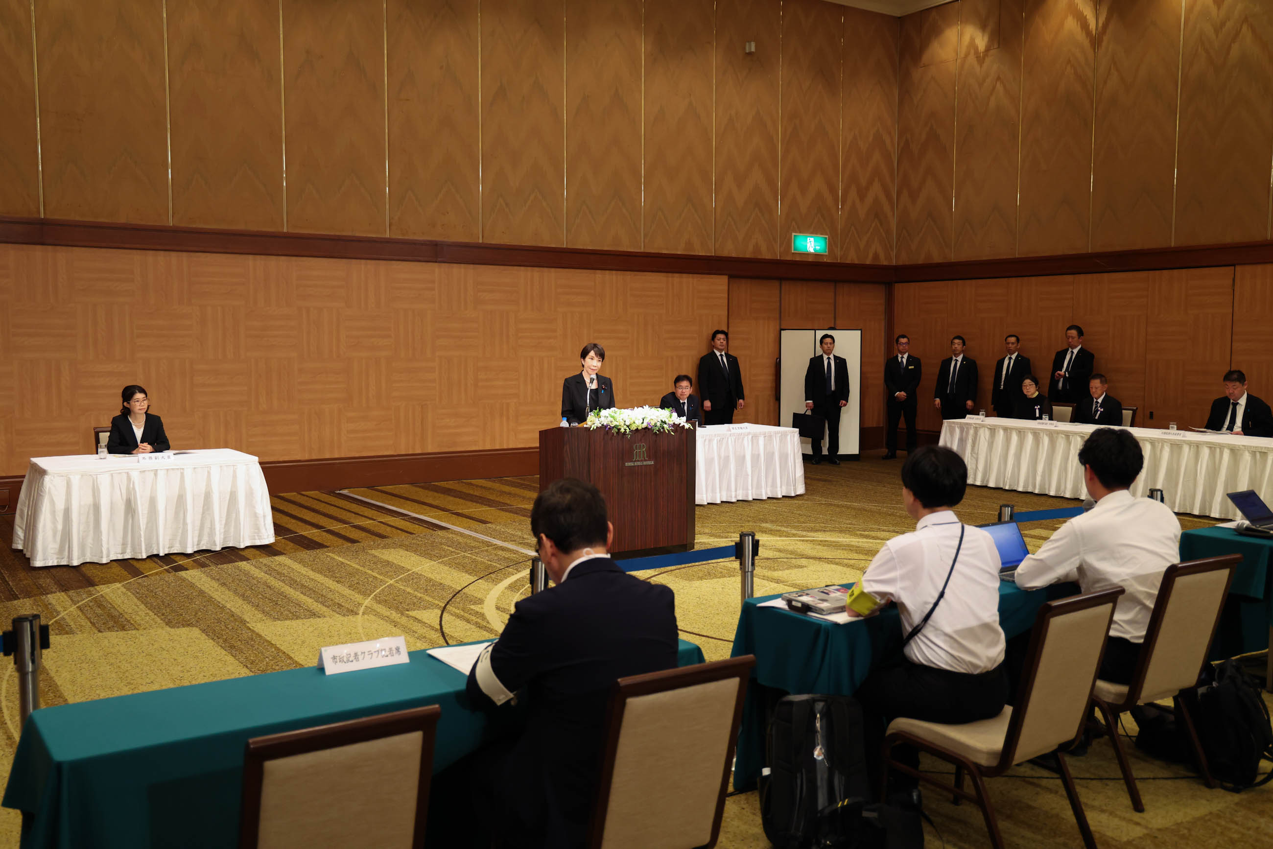 Prime Minister TAKAICHI speaking to the press (1)