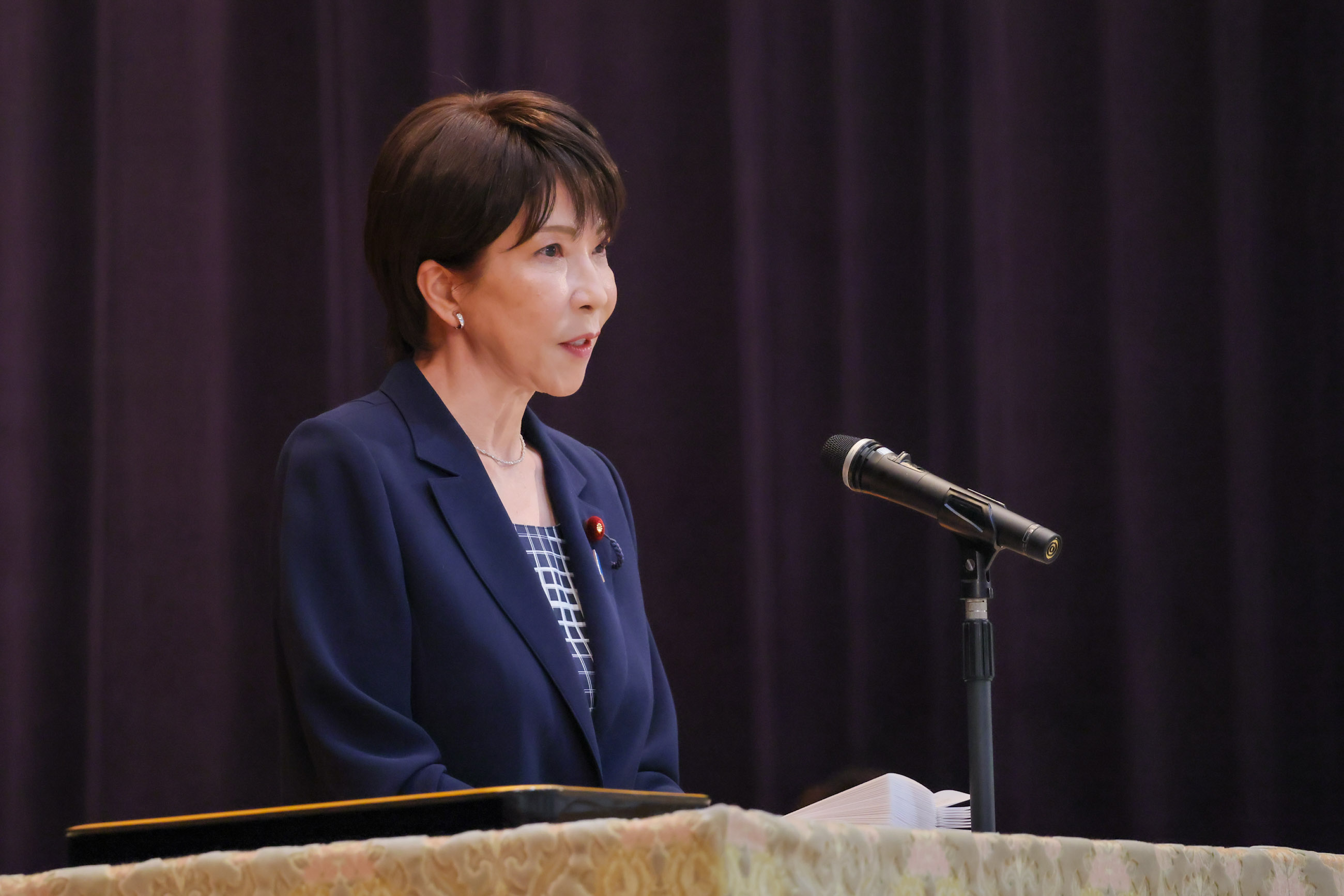 Prime Minister Takaichi delivering an address (4)