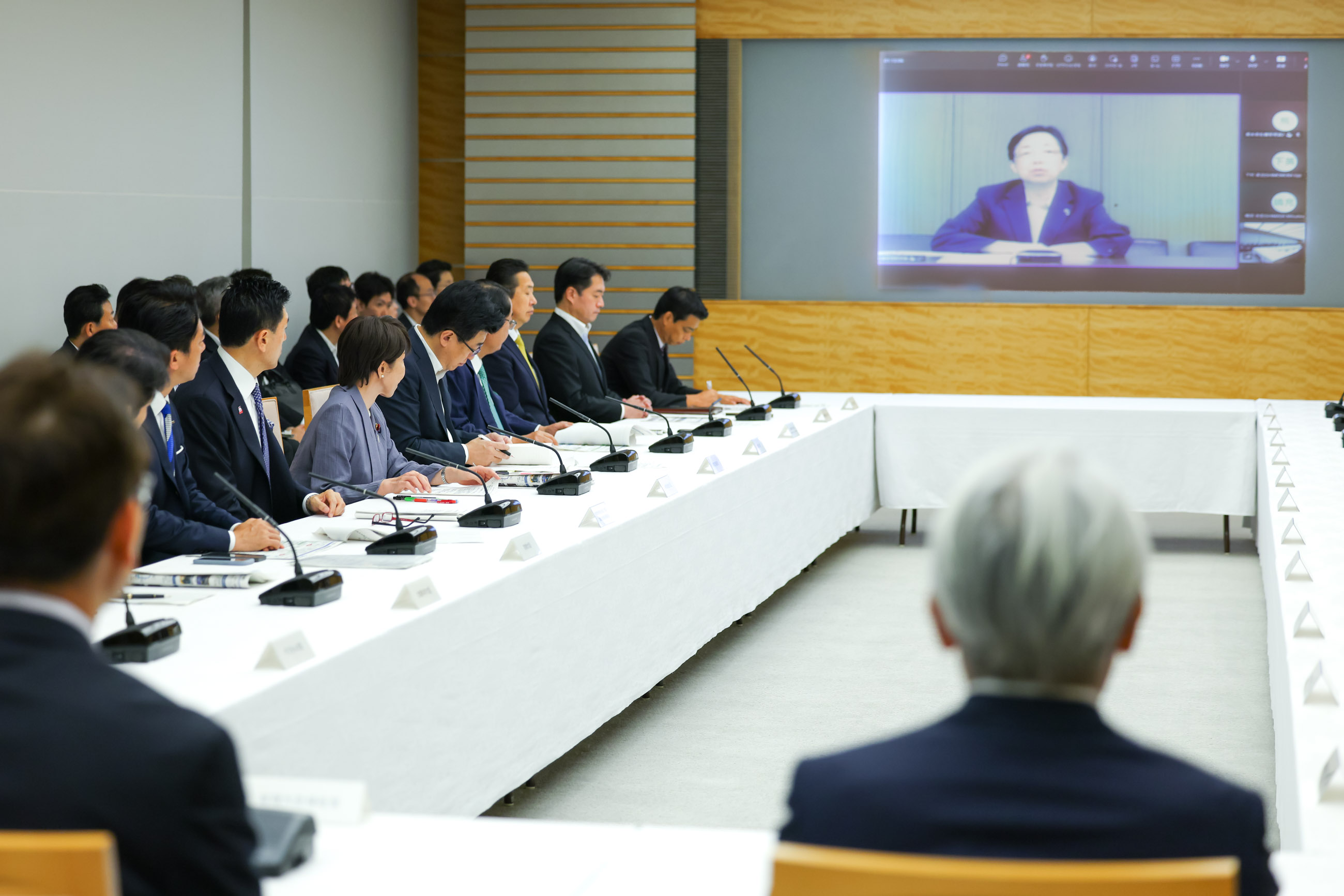 Prime Minister Takaichi listening to remarks