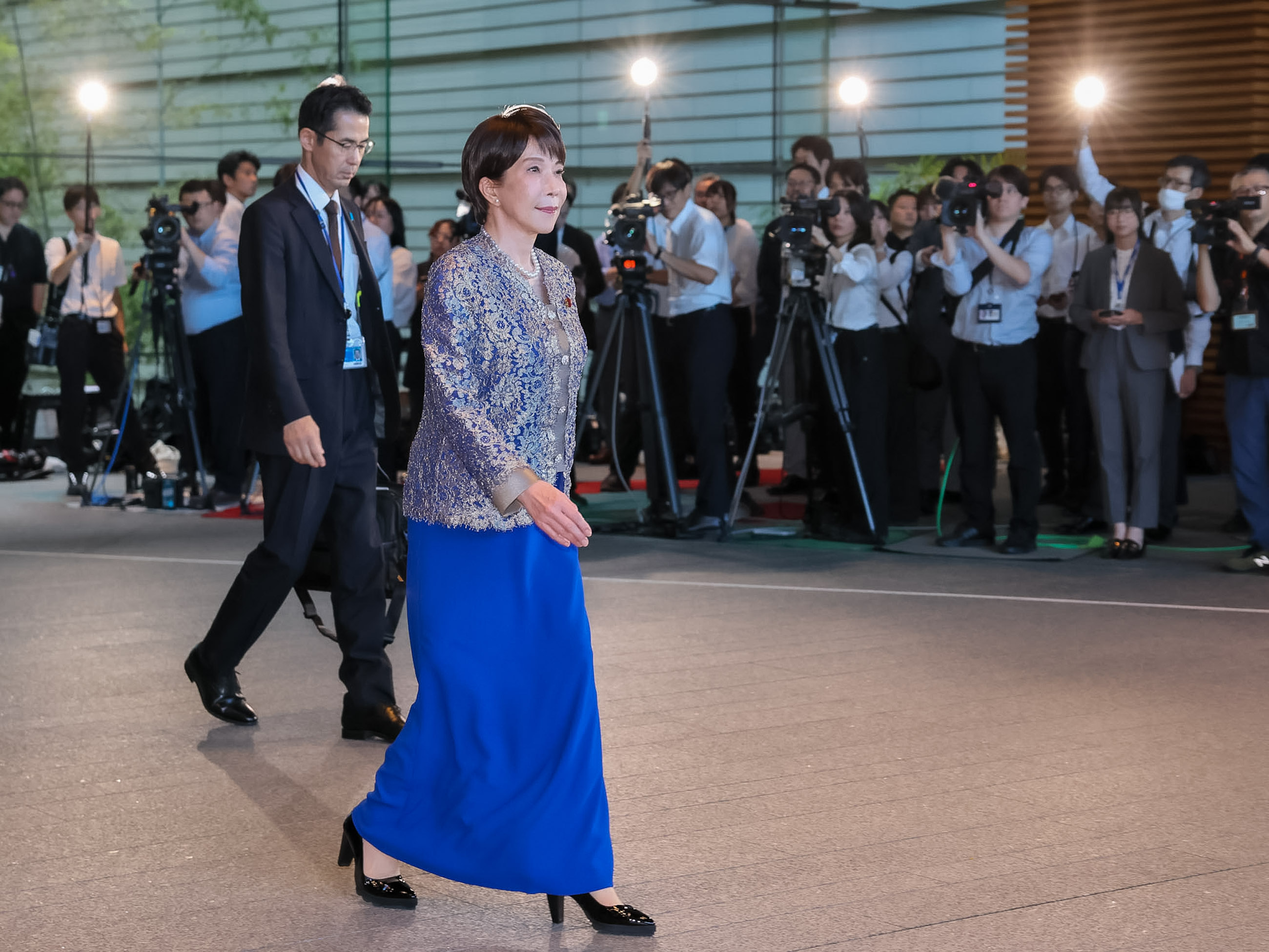 Prime Minister Takaichi leaving the Prime Minister’s Office for the certification ceremony