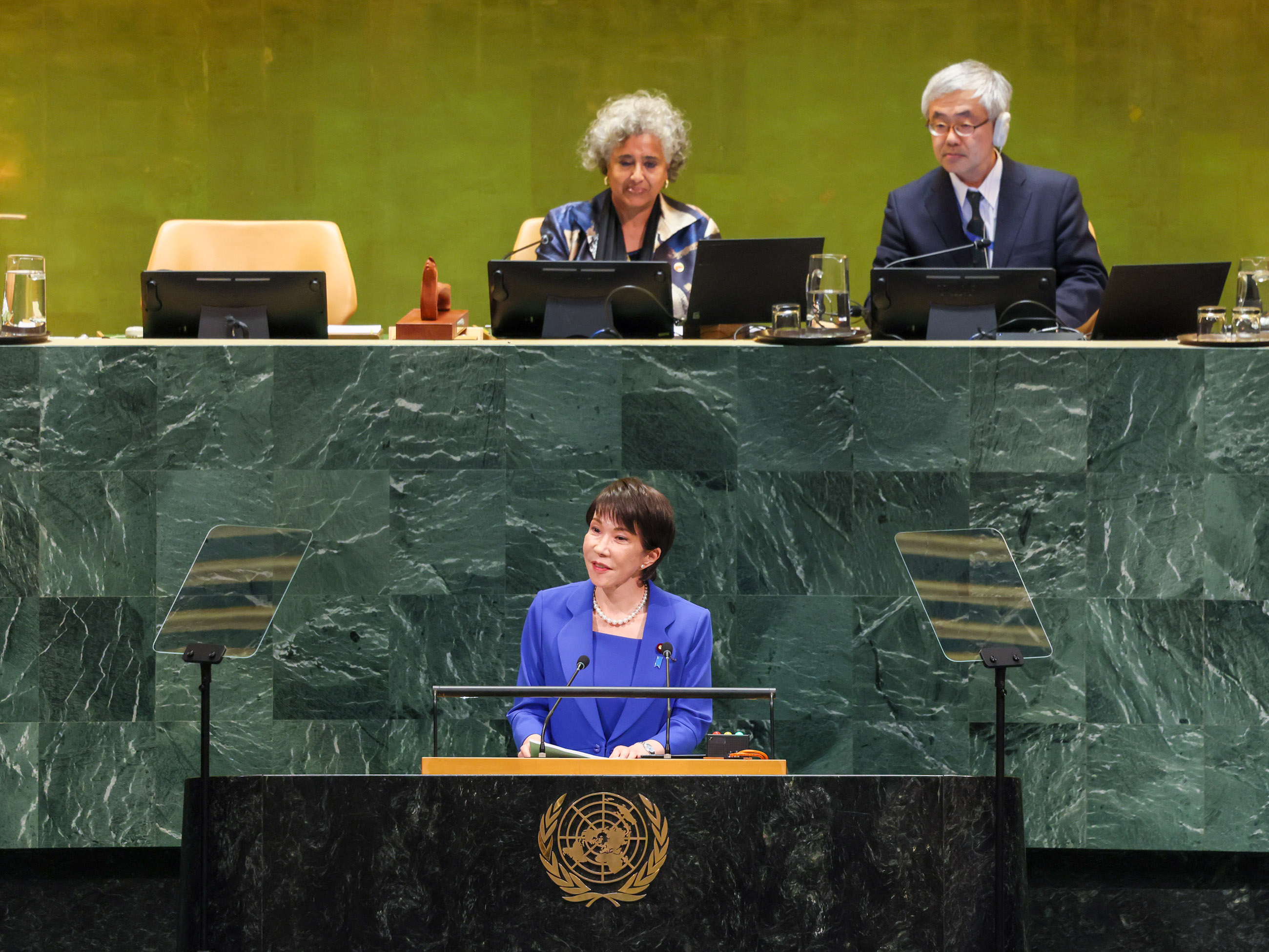 Prime Minister Takaichi delivering an address at the General Debate of the United Nations General Assembly in the General Assembly Hall (3)