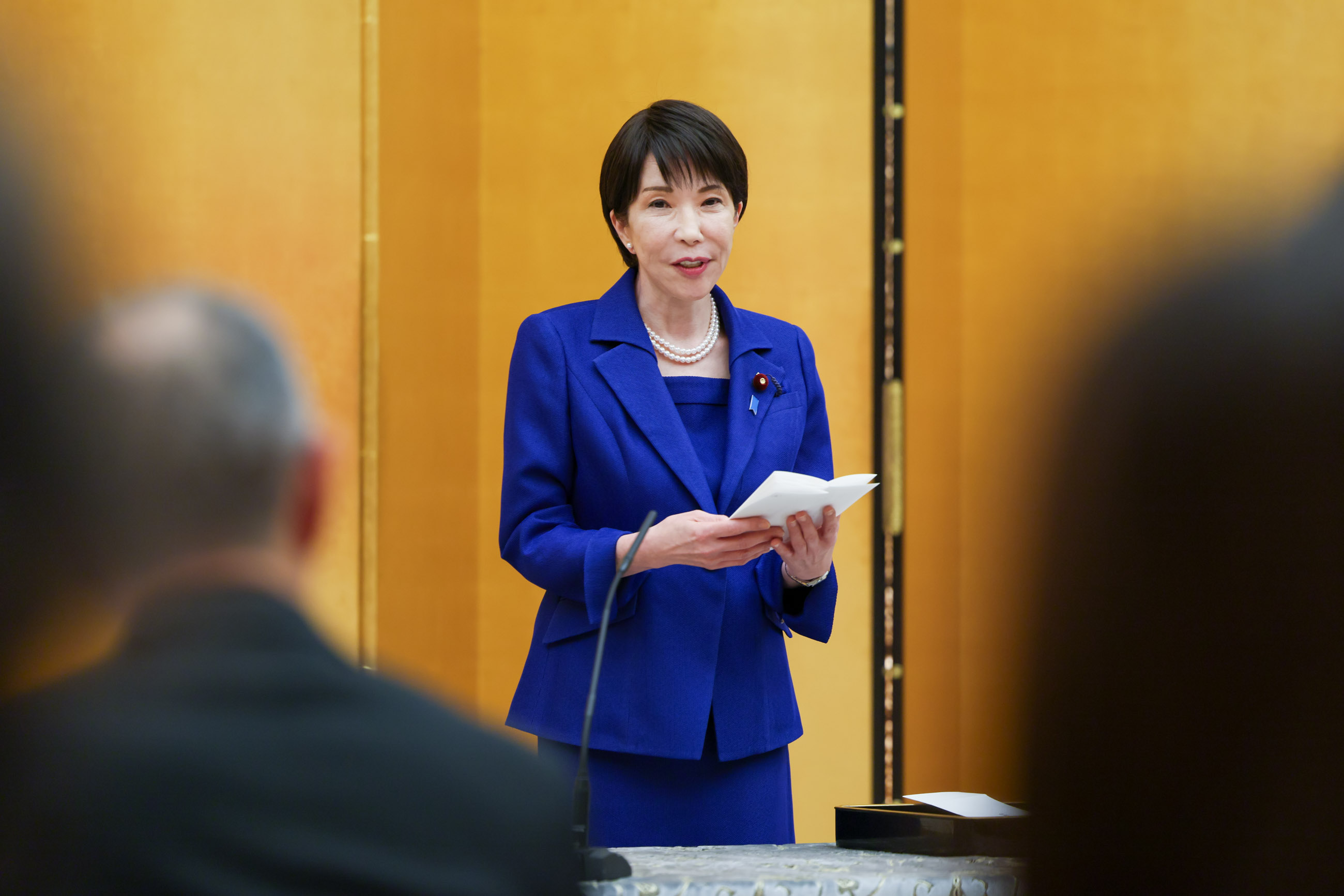 Prime Minister Takaichi delivering an address (3)