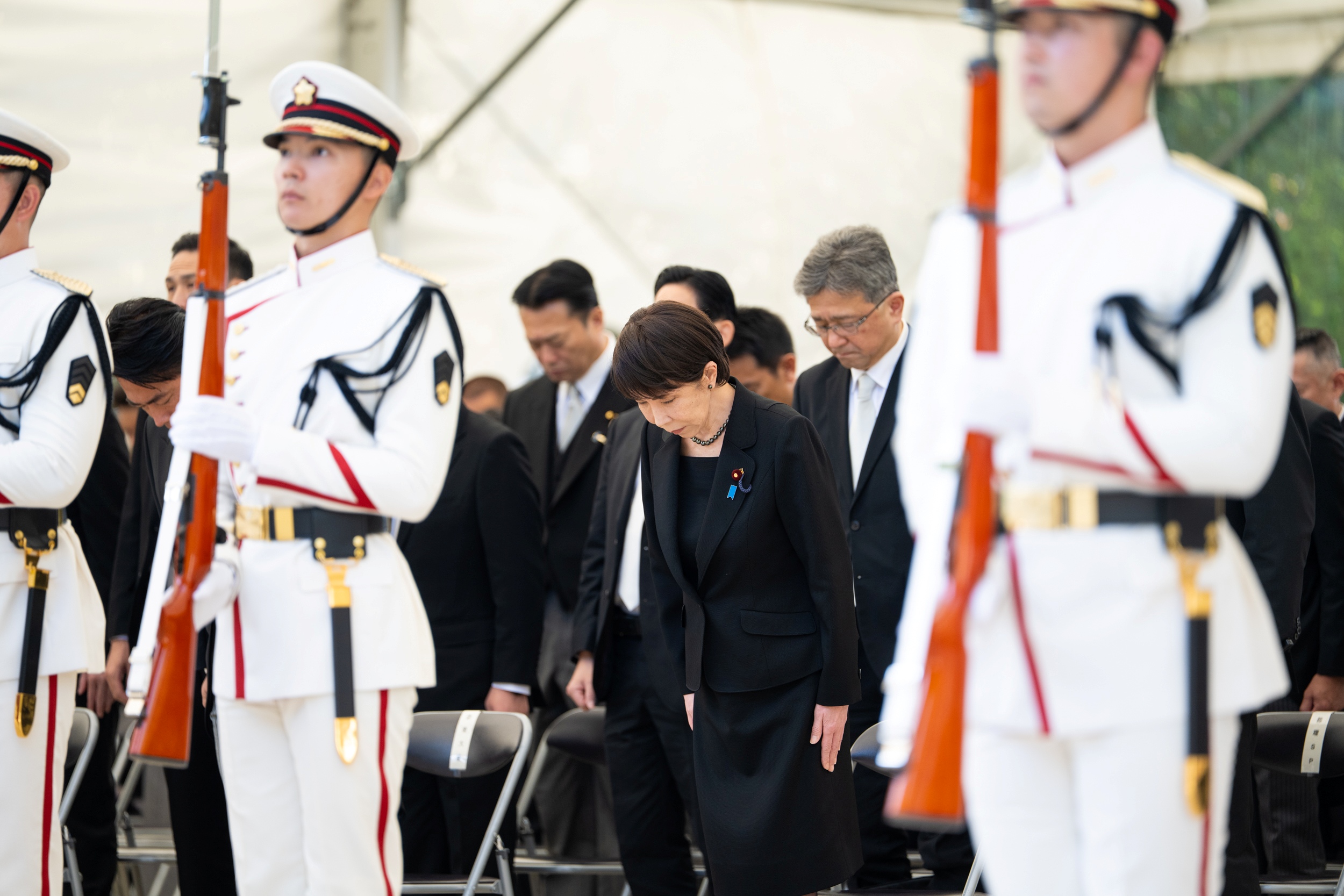 Prime Minister Takaichi attending the FY2026 Memorial Service for Members of the Self-Defense Forces Who Lost Their Lives on Duty (2) (Photo provided by the Ministry of Defense)