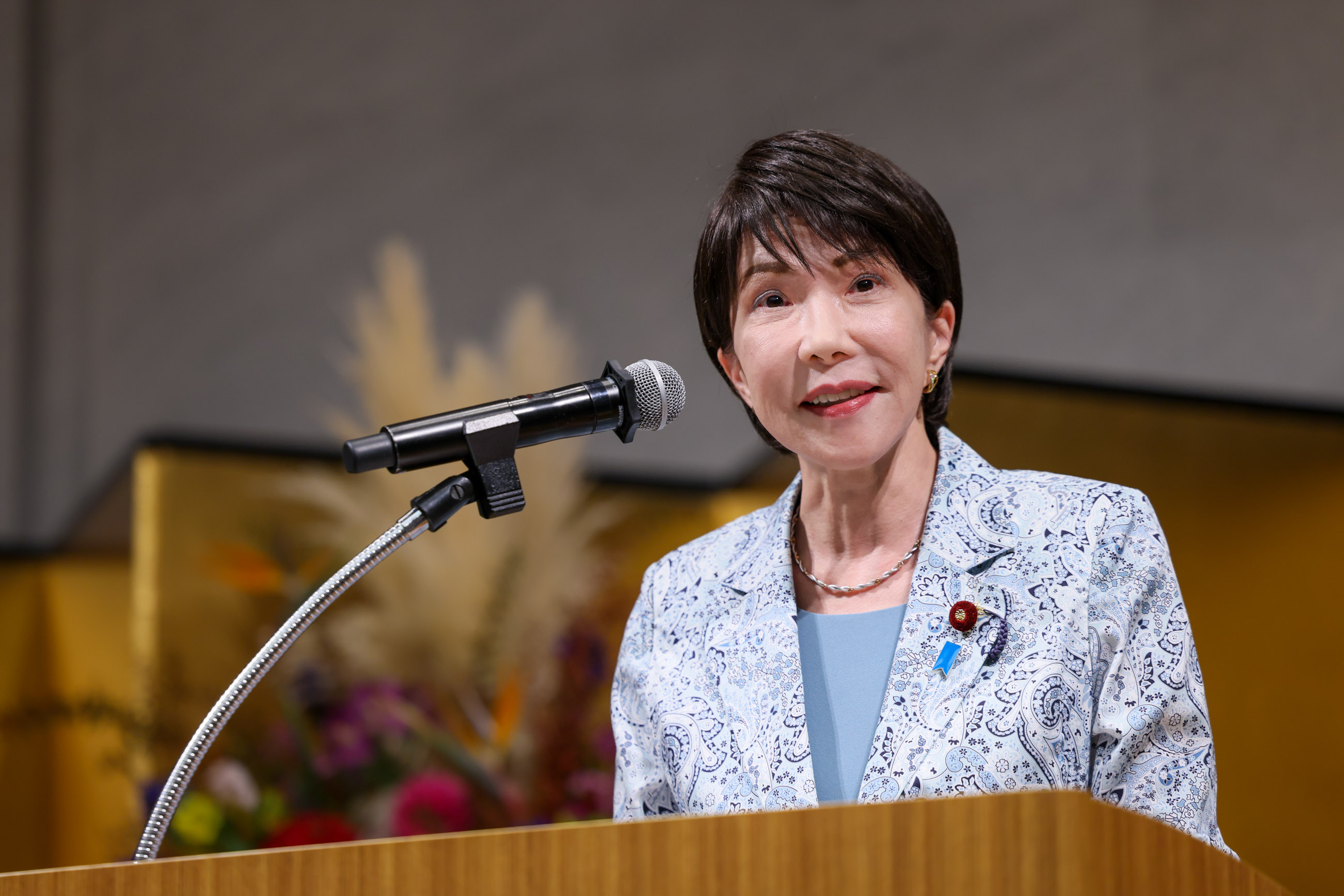 Prime Minister Takaichi delivering an address (1)