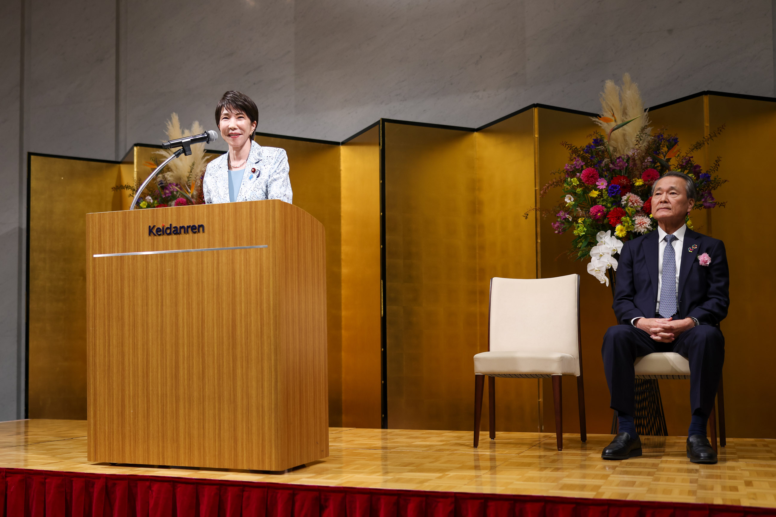 Prime Minister Takaichi delivering an address (2)