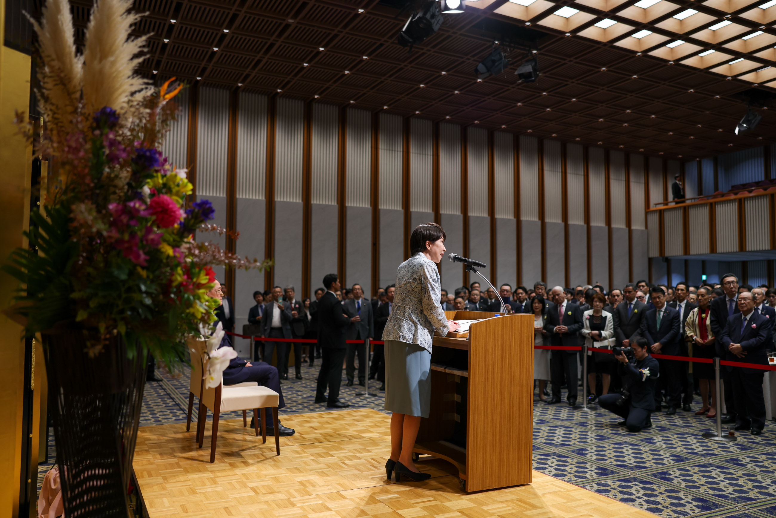 Prime Minister Takaichi delivering an address (5)