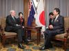 Photograph of Prime Minister Hatoyama exchanging views with Prime Minister Rudd during the Japan-Australia Summit Meeting