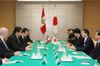Photograph of Prime Minister Hatoyama holding talks with President Garcia