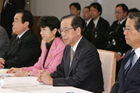 Photograph of the Prime Minister giving his address