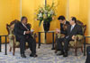 Photograph of PM Fukuda and President of the Republic of Djibouti Ismael Omar Guelleh