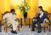 Photograph of PM Fukuda and Vice President of the Federal Republic of Nigeria Goodluck Jonathan