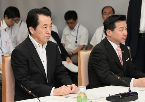 Photograph of the Prime Minister at the meeting of the Reconstruction Design Council in Response to the Great East Japan Earthquake