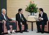 Photograph of the Prime Minister hearing a request from the Aizu Regional Commerce, Industry and Tourism Association 1