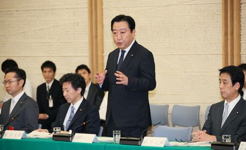 Photograph of the Prime Minister delivering an address at the meeting of the Tax Commission 1