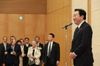 Photograph of the Prime Minister delivering an address at the meeting with the members of the Science Council of Japan
