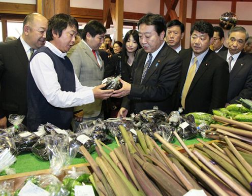 Photograph of the Prime Minister observing green tourism and 