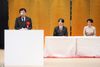 Photograph of the Prime Minister delivering an address at the Central Meeting of the National Traffic Safety Campaign 2