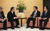 Photograph of Prime Minister Noda meeting with Governor Sato of Fukushima Prefecture