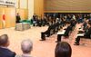 Photograph of the Prime Minister delivering a congratulatory address at the Presentation Ceremony of the “Food and Community Solidarity” Selection 4