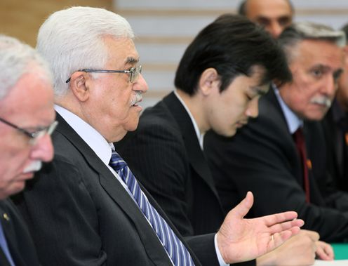 Photograph of President Abbas of the Palestinian Authority at the summit meeting