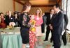 Photograph of the Prime Minister enjoying conversation with the invited guests to the gathering of appreciation hosted by Ambassador Fujisaki