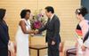 Photograph of the Prime Minister receiving a courtesy call from the United States Cherry Blossom Queen 1