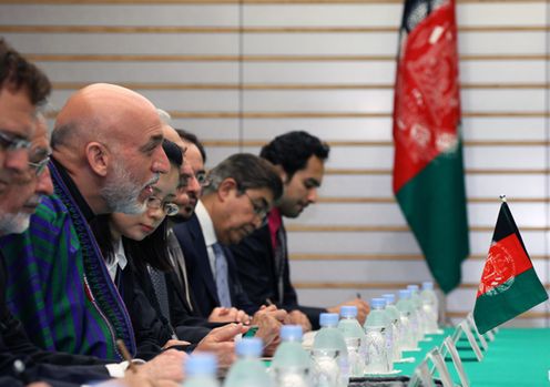 Photograph of the President of the Islamic Republic of Afghanistan, Mr. Hamid Karzai at the meeting