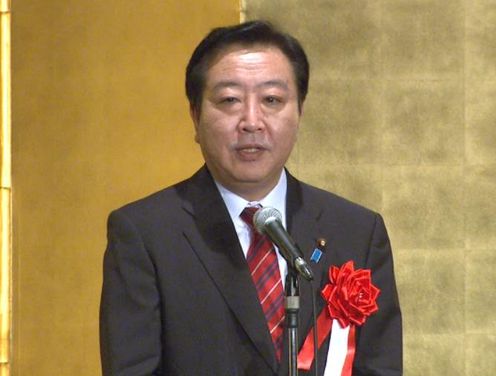 Photograph of the Prime Minister delivering an address at the send-off event for the Japanese National Team of the London 2012 Paralympic Games