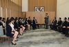 Photograph of the Prime Minister receiving a courtesy call from the participants of the China National Japanese Speech Contest and delivering an address 2