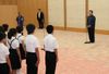 Photograph of the Prime Minister receiving a courtesy call from groups of junior reporters from Okinawa and Hakodate