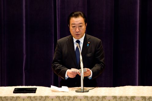 Photograph of the Prime Minister delivering an address at a meeting of the Ministry of Defense and Self-Defense Force senior personnel 1
