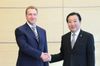 Photograph of Prime Minister Noda receiving a courtesy call from the First Deputy Prime Minister of the Russian Federation, Mr. Shuvalov Igor Ivanovich 1
